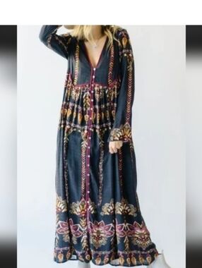 Free People Foley Maxi Dress EUC.